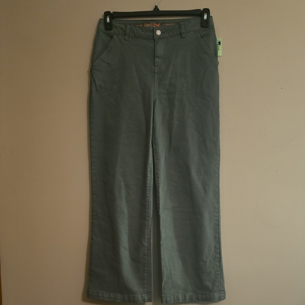 New Cat & Jack Girls‎ Size 16 Wide Leg Green Denim Jeans